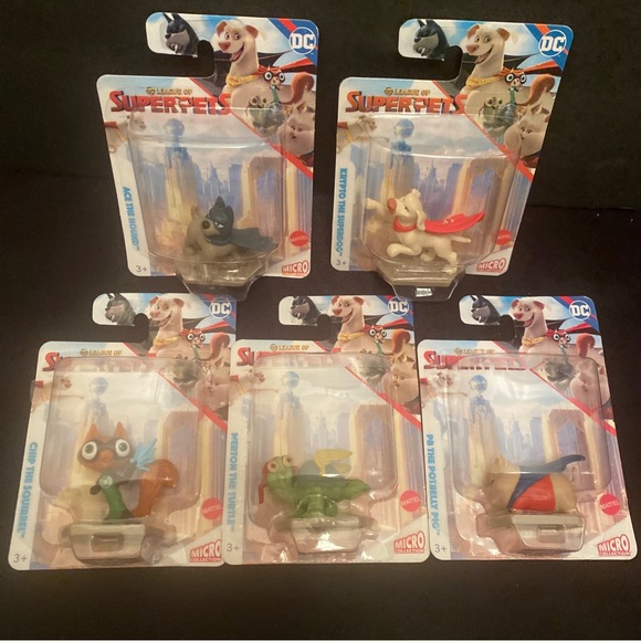 DC League of Superpets Micro Mini Action Figure Mattel Collectible Toys Set of 5 - Picture 4 of 11